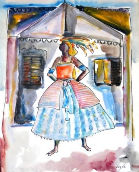 CARYBÉ (Atribuído) - Sem Título - O.S.T. - 47 x 38 cm — CARYBÉ