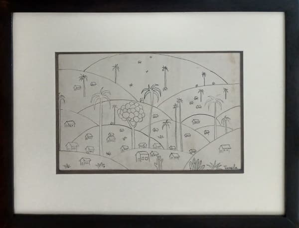 Tarsila do Amaral, `Paisagem` - Nanquim sobre papel medindo 17 x 26, a.c.i.d — Tarsila do Amaral