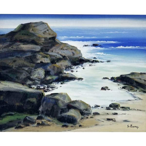 SYLVIO PINTO (1918 - 1997) `Marinha`, o.s.t. - 65 x 81 cm (MI) e 96 x 112 cm (ME). Assinado frente e no verso, assinado, datado 1980 e titulado — Sylvio Pinto