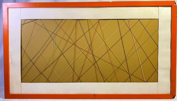 SEM ASSINATURA - "Composição" Técnica mista com cordames. Med 42x75 cm (Com moldura). — Sem Assinatura
