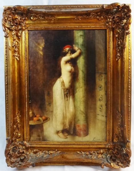 HENRY ADRIEN TANOUX (1865-1923) - ODALISCA - OST - 52x38. Escola francesa. Artista catalogado em diversos livros. — HENRY ADRIEN TANOUX