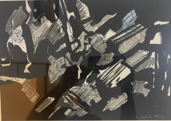 Roberto Burle Marx, "Abstrato", nanquim sobre papel, medindo 30 x 42 cm, assinado canto inferior direito. — Roberto Burle Marx