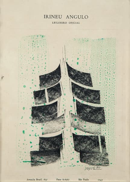 YUTAKA TOYOTA - Sem título - Técnica mista sobre papel - 28x20cm - 1980 - Assinado. Pertenceu à coleção do Leiloeiro Irineu Angulo. — Yutaka Toyota
