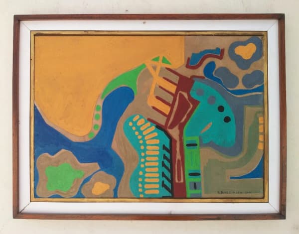 ROBERTO BURLE MARX -OST COLADO EM CARTÃO ,ASSINADO CID E DATADO 41 . MEDIDAS: 47 CM X 66 CM . POSSUI SELO NO VERSO E VESTÍGIOS DE CARIMBO DO MANN. — Roberto Burle Marx