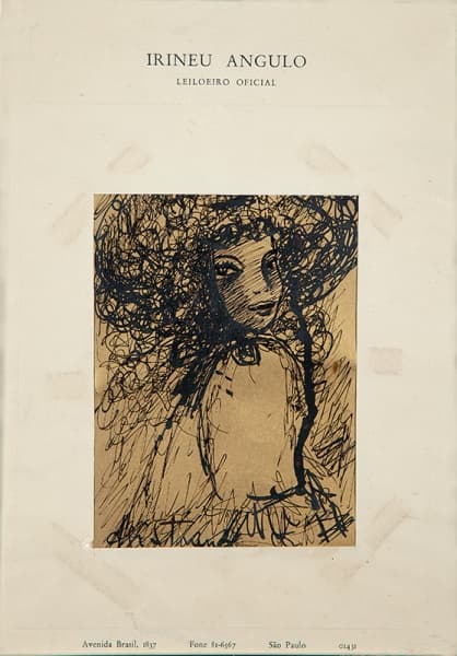 AGI STRAUSS (Agathe Deutsch) Sem Título Nanquim sobre papel - 28x20cm - 1977 - Assinado. Pertenceu à coleção do Leiloeiro Irineu Ângulo — AGI STRAUSS