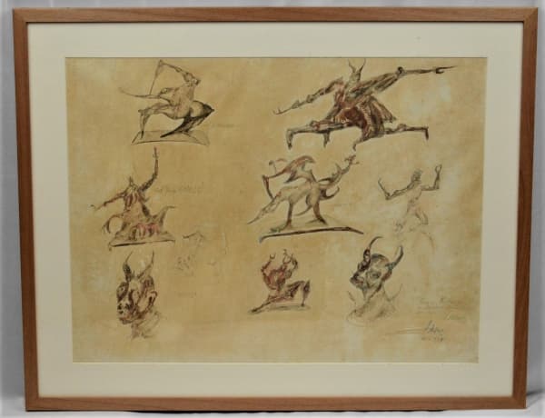 Mario Cravo Junior, desenho e aquqarela sobre papel Fabriano, 1958 -med. 43x58cm — Mario Cravo Júnior