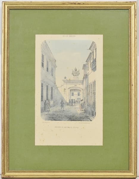 PETER BERTICHEN - "Entrada do Arsenal de guerra" Gravura em metal emoldurada. Med: 25 x 40cm — PETER BERTICHEN