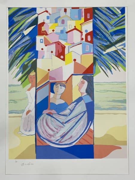 CICERO DIAS - `Mulheres na varanda` - serigrafia PA - 107 x 75 cm - a.c.i.e. — Cicero Dias