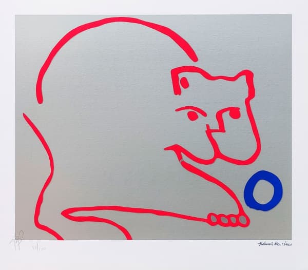 ALDEMIR MARTINS - Gato - Serigrafia - 80/100 - 50x70 CM - Assinatura cano inferior direito (Valor de mercado aproximadamente R$ 1.500,00) — Aldemir Martins