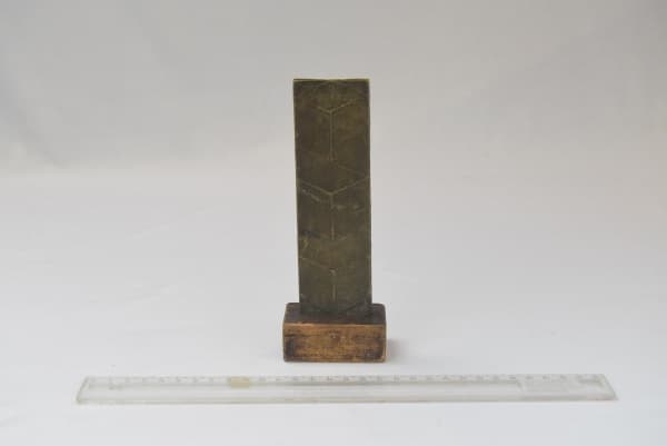Vasco Prado, placa em bronze Comemorativa a 3ª Expo Enco em 1976 com base em madeira -med. 15 cm — Vasco Prado