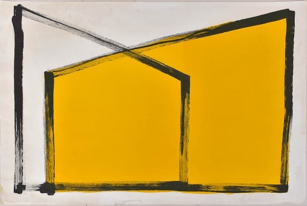 AMILCAR DE CASTRO (1920 2002) "Amarelo", gravura, tiragem 1/50, 68 X 100 cm, assinado no c.i.d. Apresenta mancha amarelada na parte inferior esquerda. Sem moldura. — Amílcar de Castro