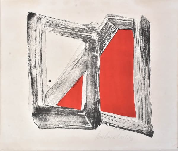 AMILCAR DE CASTRO (1920 2002) "Vermelho e Preto", gravura, tiragem 45/45, 60 X 70 cm (medida interia), assinado no c.i.d. Sem moldura. — Amílcar de Castro