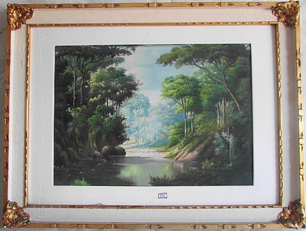 R. DI LELLO - "Paisagem" - Arreal - Rio de Janeiro - Óleo sobre tela - Med. 58 x 78cm. Datado de 1978. Moldura no estado. — R. DI LELLO