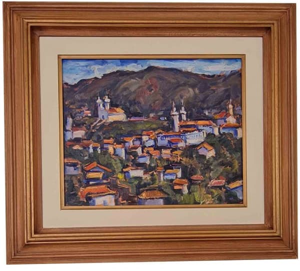 SÉRGIO TELLES - oleo sobre tela - 37x45 cm, assinado canto inferior direito, moldura 65x74 cm — Sérgio Telles