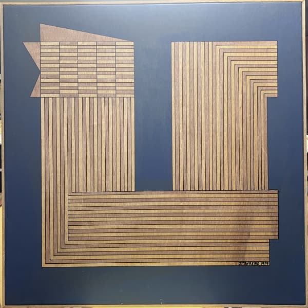 J.TENREIRO - tecnica mista s/ madeira, medindo: 81 cm x 82 cm — J.TENREIRO