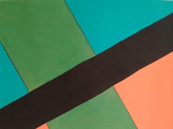 COMPOSIÇÃO GEOMÉTRICA - TÊMPERA SOBRE CARTÃO ASSINATURA ILEGÍVEL NO VERSO - MEDIDAS :33 CM X 47,5 CM - SEM MOLDURA . — COMPOSIÇÃO GEOMÉTRICA