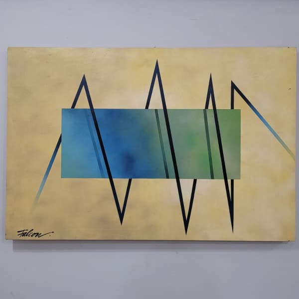 FALCON - OST, PINTURA ABSTRATA. SEM MOLDURA. MEDINDO: 81 X 121 CM. — FALCON