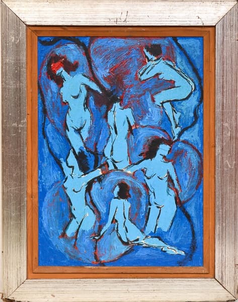 ASSINATURA NÃO IDENTIFICADA - " Nu Feminino ", O.S.T., assinado no verso e datado em 1978. Med.: 45 x 32 cm. — Assinatura Não Identificada