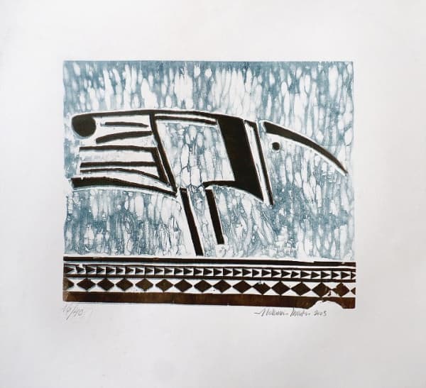 ALDEMIR MARTINS, Pássaro, xilogravura, 50 x 46cm, assinada a lápis, numerada 16/40, datada 2003, sem moldura. — Aldemir Martins