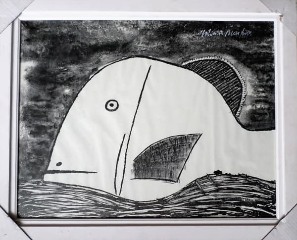 ALDEMIR MARTINS, Peixe Branco, serigrafia, 46 x 60cm, assinada na matriz, numerada 34/35 com relevo seco do Instituto. — Aldemir Martins