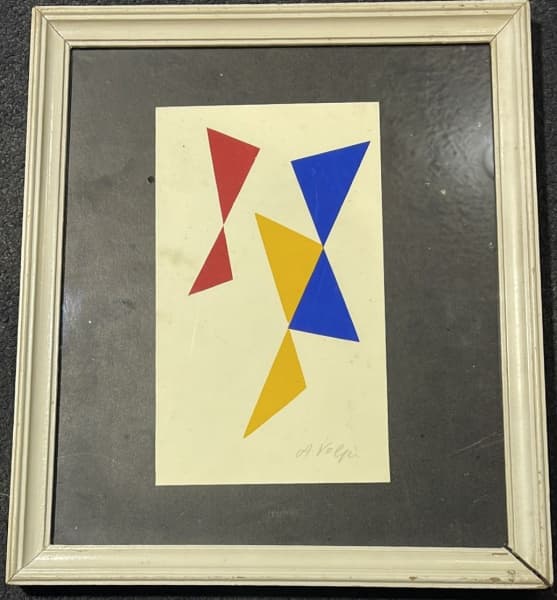 ALFREDO VOLPI -SERIGRAFIA ASSINADA CID . MEDIDAS: 24 CM X 14 CM . MOLDURA COM VIDRO — Alfredo Volpi