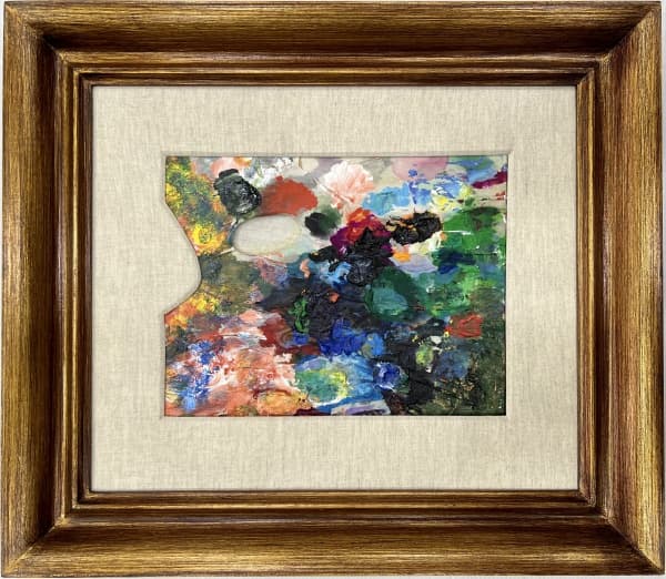 ALDEMIR MARTINS - "Paleta" - acrílica sobre madeira - 20 x 26 cm - assinado no verso e com dedicatória. — Aldemir Martins
