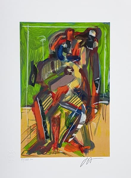 IVALD GRANATO - Da Série Figuras - Gravura numerada - 40x30 cm - A.C.I.D na Chapa (Valor de mercado aproximadamente R$2.000,00) — Ivald Granato
