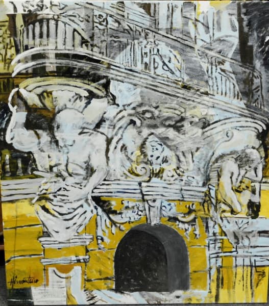 Hô Monteiro, `Confeitaria Rocco nºV`, acrílica sobre tela, 2018 -med. 80x90cm — Hô Monteiro