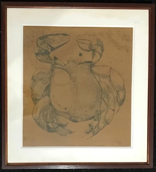 ALDEMIR MARTINS - gravura 42/52 - 45x41 cm - com moldura de madeira, largo paspatur e vidro 60x56 cm - acid 1968. — Aldemir Martins