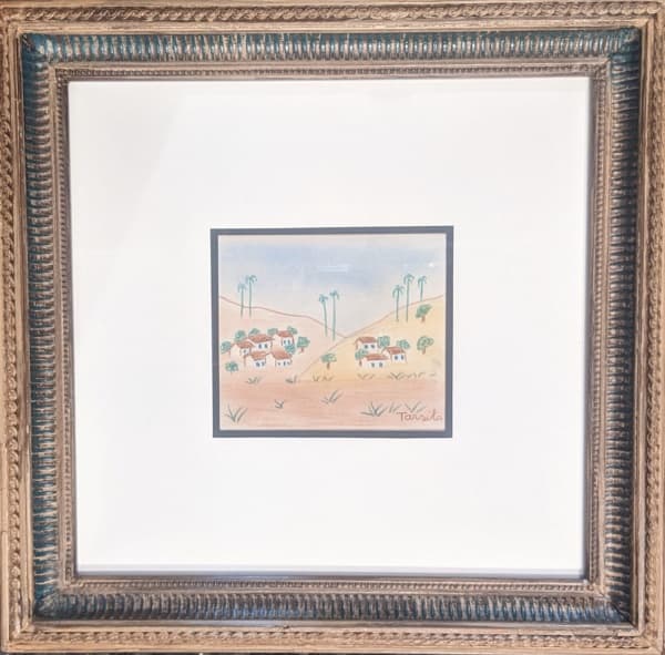 TARSILA DO AMARAL - Paisagem Colorida - Técnica mista s/ Cartão - 12x14 cm - A.C.I.D - Valor de mercado aproximadamente R$8.000,00 — Tarsila do Amaral