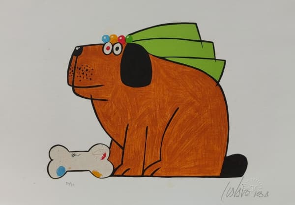 GUSTAVO ROSA - My Dog - Gravura - 35x50cm - A.C.I.D (Valor de mercado aproximadamente R$ 1.500,00) COM CARIMBO DO INSTITUTO GUSTAVO ROSA — Gustavo Rosa