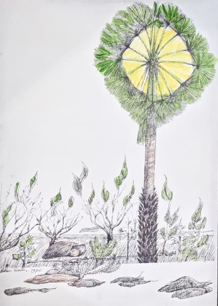 ALDEMIR MARTINS - Paisagem - Técnica Mista s/ Papel - 1970 - 42x30cm - A.C.I.E - Valor de mercado aproximadamente R$10.000,00 — Aldemir Martins