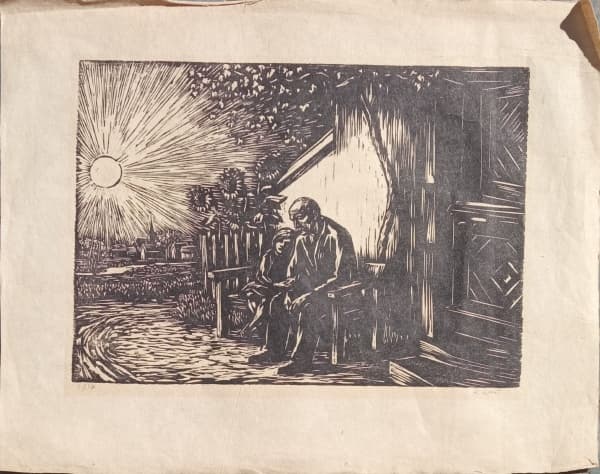 ARTISTA NÃO IDENTIFICADO - Figuras - 1934 - Gravura - Ass. Inf. Dir. - Medida: 29 x 36 cm. — Artista não Identificado