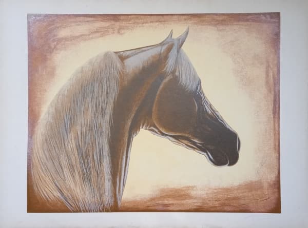 PASSOS, "Cabeça De Cavalo", serigrafia, tiragem 60/100, acid, medidas da obra 64,5 x 81,5 cm. Acompanha certificado de autenticidade e nota fiscal do leiloeiro. — PASSOS