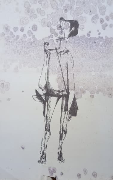 ALDEMIR MARTINS, "Cangaceiro", serigrafia, acie, medidas da obra 61 x 39 cm, com pequeno rasgo na margem. Acompanha certificado de autenticidade e nota fiscal do leiloeiro. — Aldemir Martins
