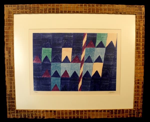 ALFREDO VOLPI (Lucca, Itália, 1896 - São Paulo, SP, 1988) "Bandeiras", serigrafia em cor sobre papel, medindo 36,5 cm x 50 cm, a.c.i.d., numerado "53/180". — Alfredo Volpi