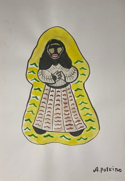 ANTONIO POTEIRO - TÉCNICA MISTA - NOME DA OBRA: MULHER - DATA DA OBRA: CANTO INFERIOR DIREITO - 30X20,5 - POSIÇÃO DA ASSINATURA: NÃO POSSUI MOLDURA - TAMANHO DA OBRA: NÃO POSSUI MOLDURA - TAMANHO DA OBRA COM MOLDURA: BRADG - HISTÓRIA DO ARTISTA: Escultor português, ceramista e pintor — Antônio Poteiro