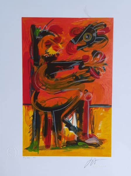 IVALD GRANATO - Figuras - Gravura 85/100 - 40x30 cm - A.C.I.D(Edição Póstuma) (SEM MOLDURA) (Valor de mercado aproximadamente R$2.000,00) Acompanha documento da galeria. — Ivald Granato