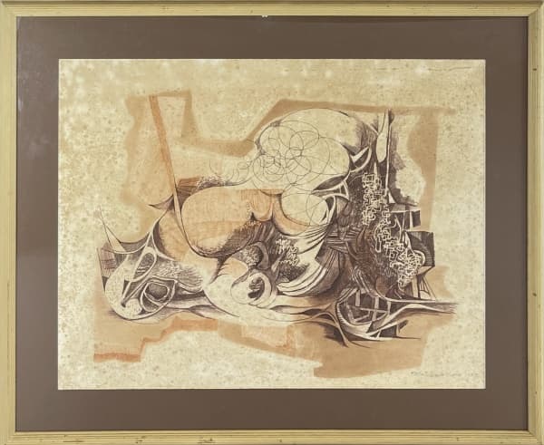 ROBERTO BURLE MARX (1909-1994). "Pomba Gira I", serigrafia a cores. 58 x 75. Assinado e datado (1975) no c.i.d. (Apresenta fungos). — Roberto Burle Marx