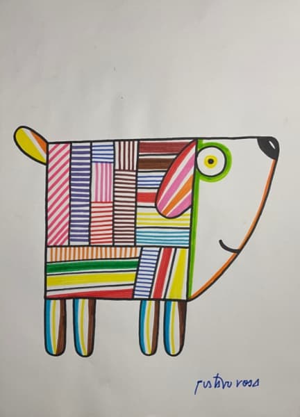 GUSTAVO ROSA - TÉCNICA MISTA - NOME DA OBRA: CACHORRO - DATA DA OBRA: NÃO HÁ - NÃO HÁ - POSIÇÃO DA ASSINATURA: CANTO INFERIOR DIREITO - TAMANHO DA OBRA: 30X21 - TAMANHO DA OBRA COM MOLDURA: NÃO POSSUI MOLDURA - HISTÓRIA DO ARTISTA: Pintor, desenhista, gravador e artista plástico brasileiro — Gustavo Rosa