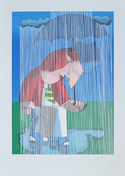INOS CORRADIN, Chuva - Serigrafia P/I - 70x50cm - A.C.I.D (sem moldura) (Valor de mercado aproximadamente R$ 1.500,00) Acompanha documento da galeria. — Inos Corradin