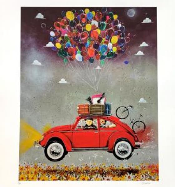 KLEBER LOPES, Fusca e balões - serigrafia P.A. - 100x70 cm - acid — Kleber Lopes