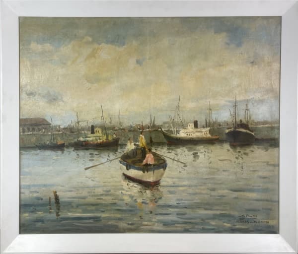 SYLVIO PINTO (1918-1997). "Caz da praça XV", óleo s/ tela, 71 x 90. Assinado e datado (1960) no c.i.d e no verso. — Sylvio Pinto