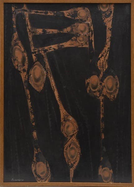 FARNESE DE ANDRADE (1926-1996). "SemTítulo", técnica mista s/ madeira, 71 x 51. Assinado e datado (1964) no c.i.e. — Farnese de Andrade
