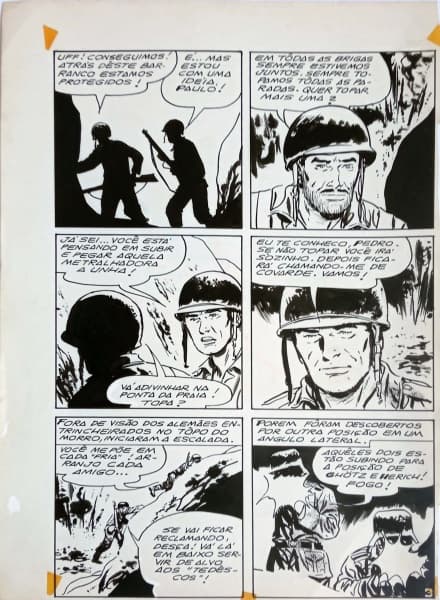RODOLFO ZALLA - Raro desenho original feito à nanquim - Página de gibi. — RODOLFO ZALLA