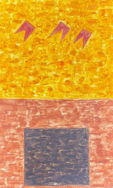 ALFREDO VOLPI (Lucca, 14 de abril de 1896 São Paulo, 28 de maio de 1988) - "Fachada e Bandeirinhas" técnica mista, A.C.I.E. Med 30x18 cm. Obs: Sem expertise não garantimos autenticidade. Ausência de moldura. — Alfredo Volpi