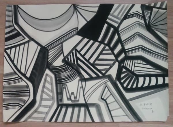 ROBERTO BURLE MARX - TÉCNICA MISTA SOBRE PAPEL ASSINADO E DATADO 81 NO CID . MEDIDAS 49 CM X 60 CM . SEM MOLDURA. ( APRESENTA PEQUENAS RASGOS , VIDE FOTOS ANEXAS) — Roberto Burle Marx