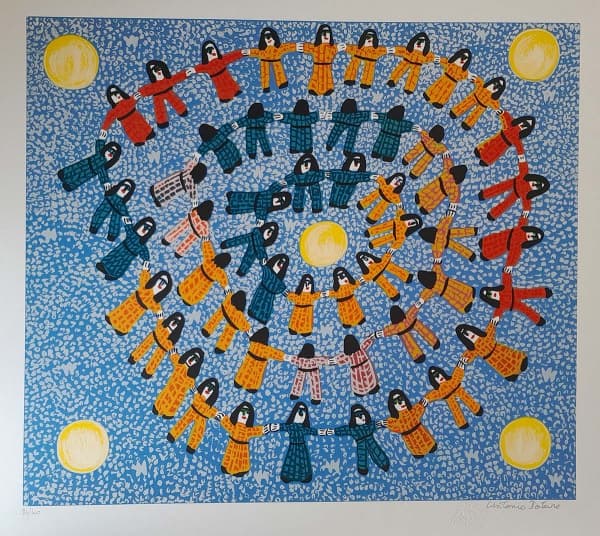 ANTÔNIO POTEIRO, Ciranda no céu - serigrafia 84/120 - 70x80 cm (Póstuma com relevo do Projeto) — Antônio Poteiro