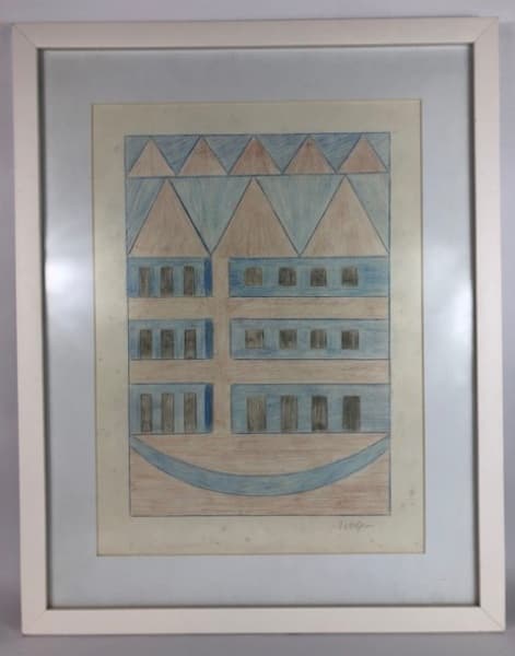ALFREDO VOLPI (Lucca, 14 de abril de 1896 São Paulo, 28 de maio de 1988) - "Fachada" técnica mista, A.C.I.D. ME 53x42 cm e MI 40x29 cm. Obs: Sem expertise não garantimos autenticidade. — Alfredo Volpi