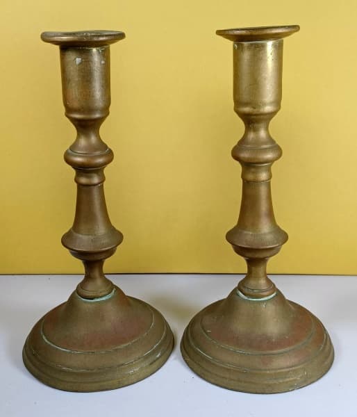 BRONZE-lote com dois casticais em bronze de uso templario.19cm — BRONZE